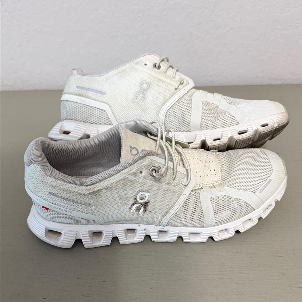 On Running Cream Athletic Shoes